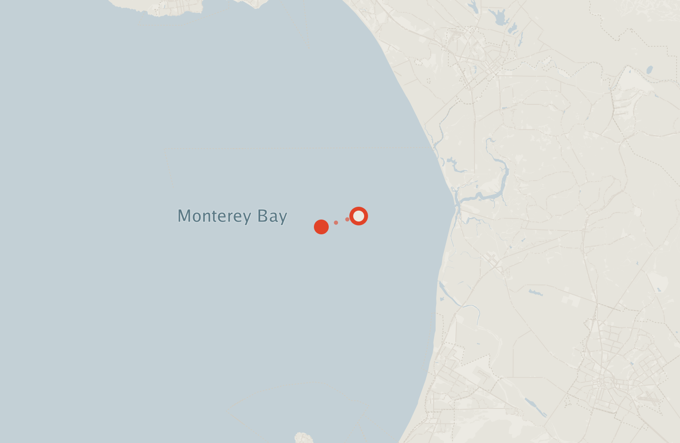 Activity map — real sighting points on an OpenStreetMap basemap