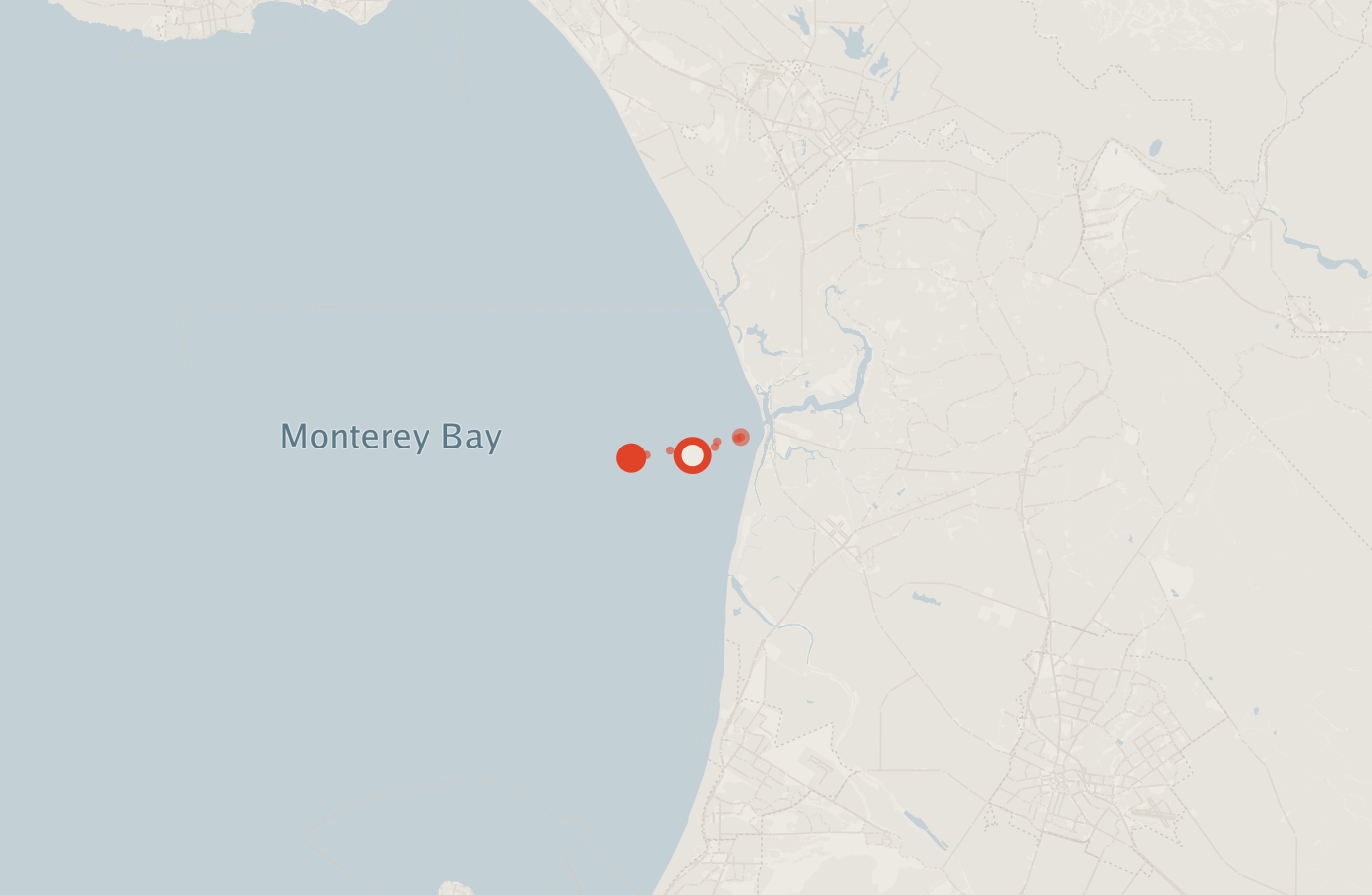 Activity map — real sighting points on an OpenStreetMap basemap