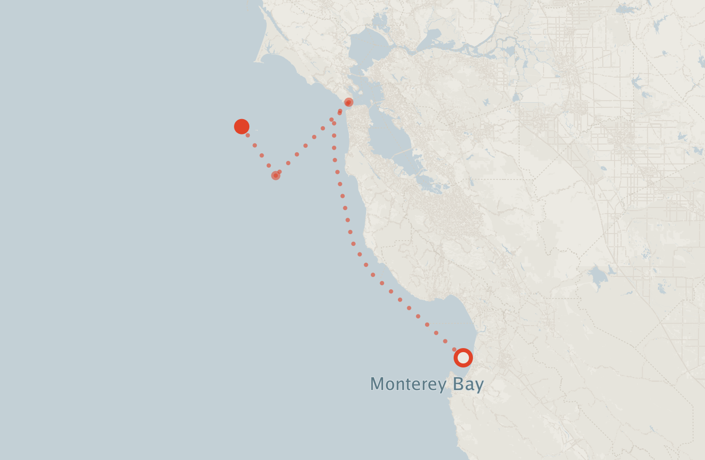 Activity map — real sighting points on an OpenStreetMap basemap