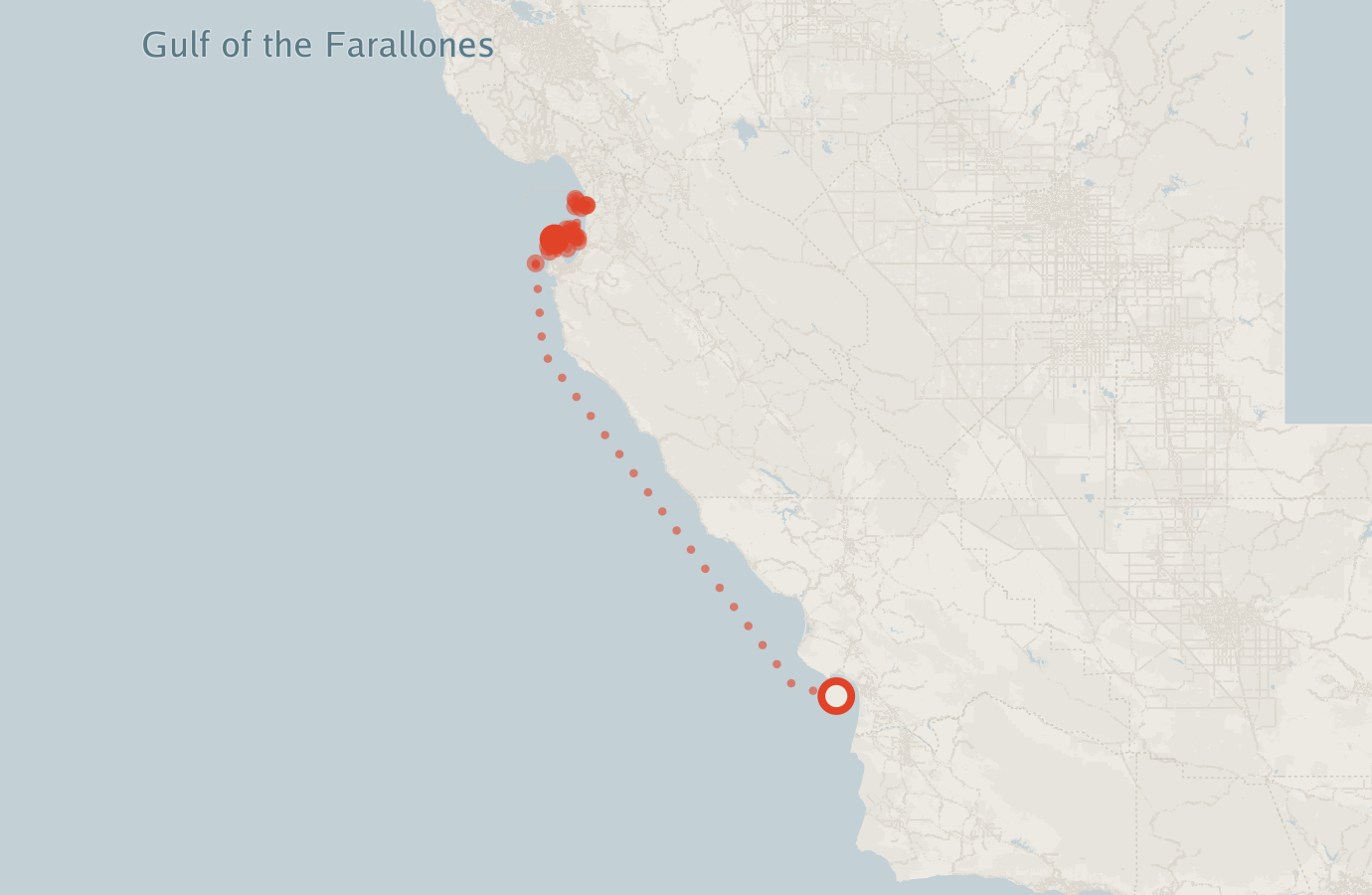 Activity map — real sighting points on an OpenStreetMap basemap