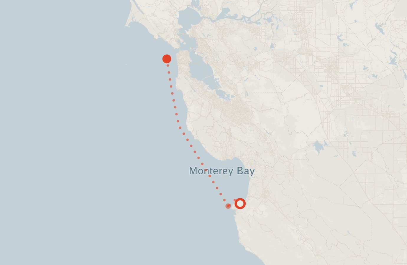 Activity map — real sighting points on an OpenStreetMap basemap
