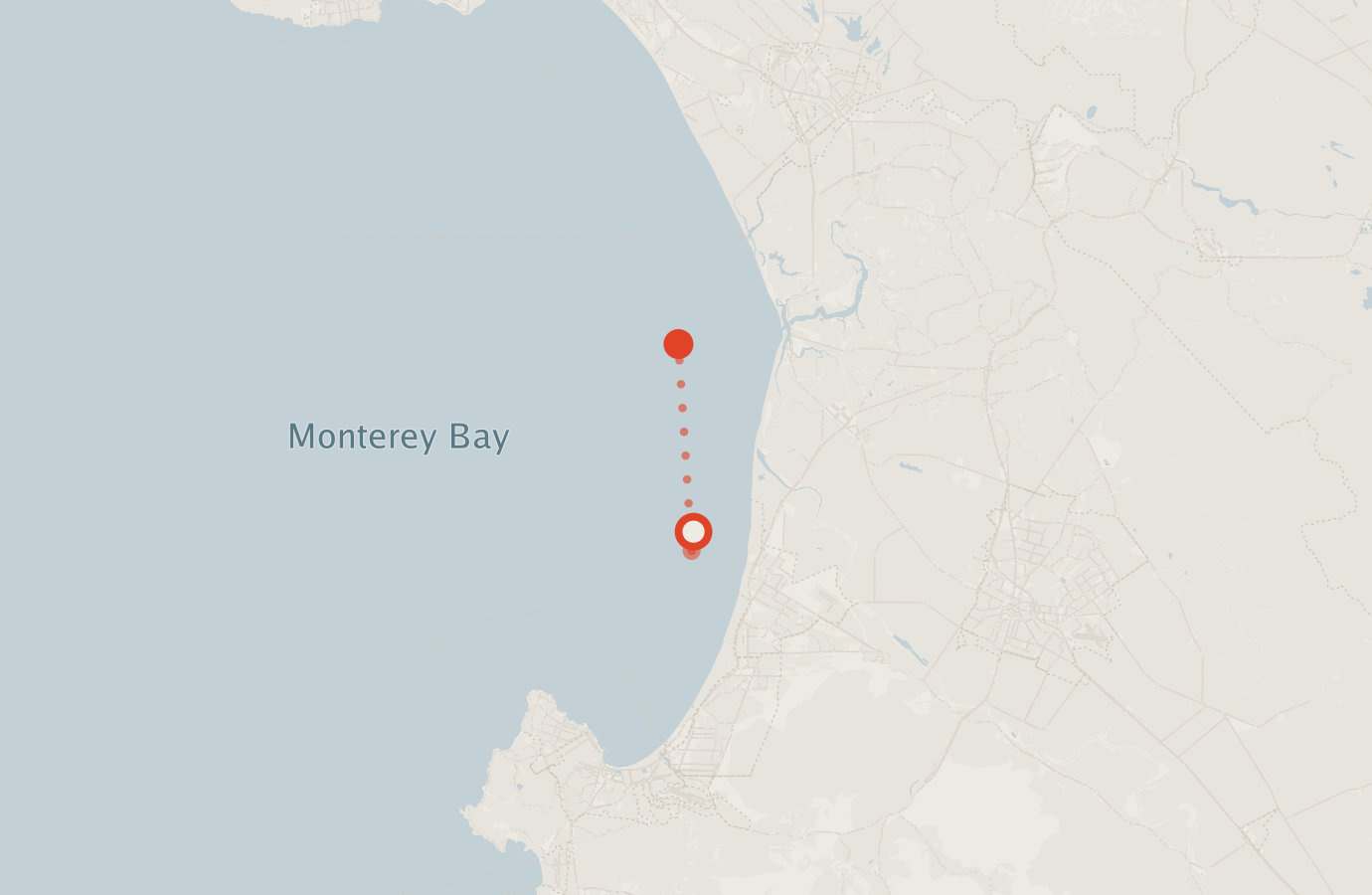 Activity map — real sighting points on an OpenStreetMap basemap