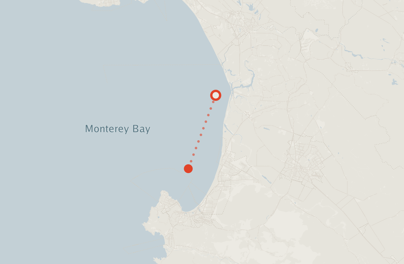 Activity map — real sighting points on an OpenStreetMap basemap