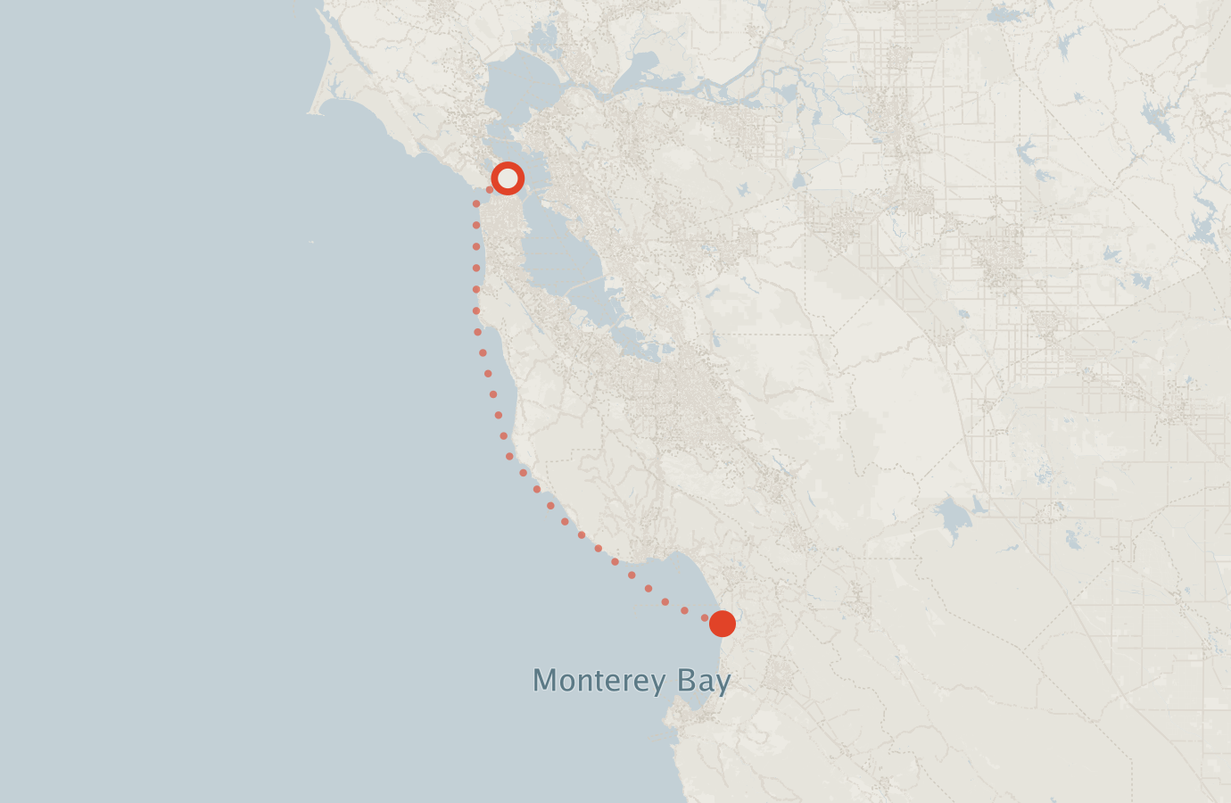 Activity map — real sighting points on an OpenStreetMap basemap