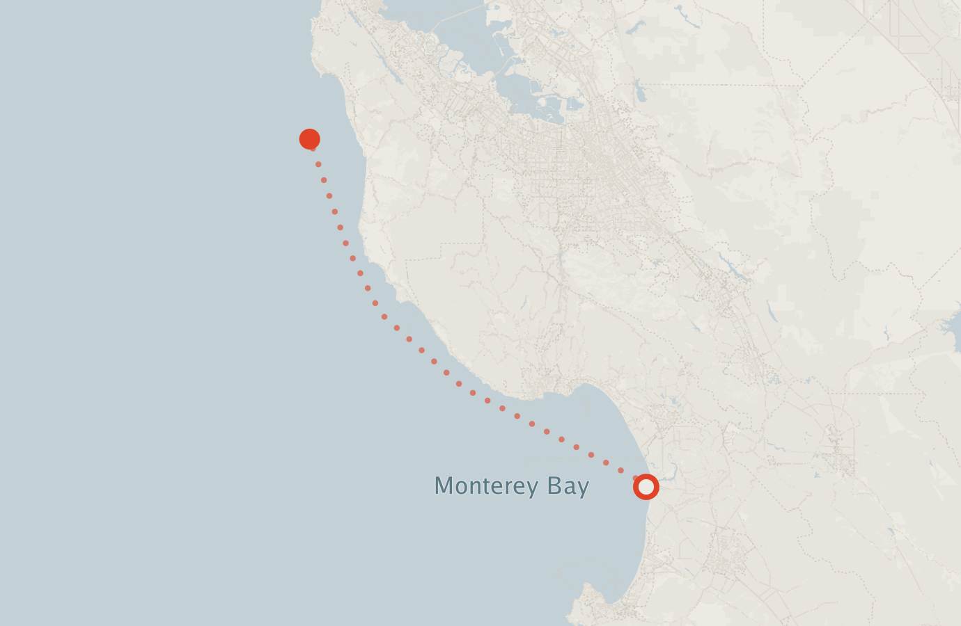 Activity map — real sighting points on an OpenStreetMap basemap