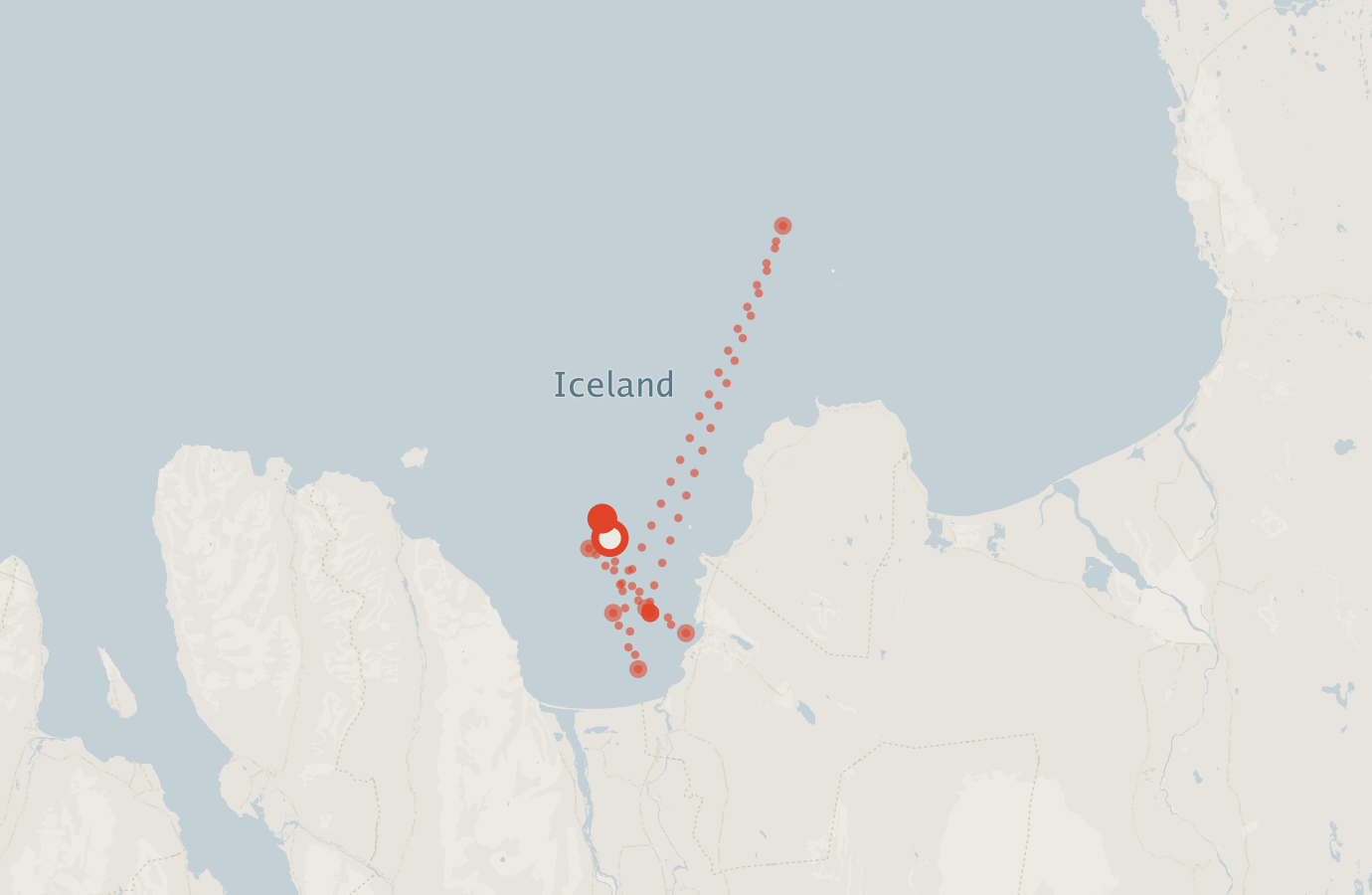 Activity map — real sighting points on an OpenStreetMap basemap