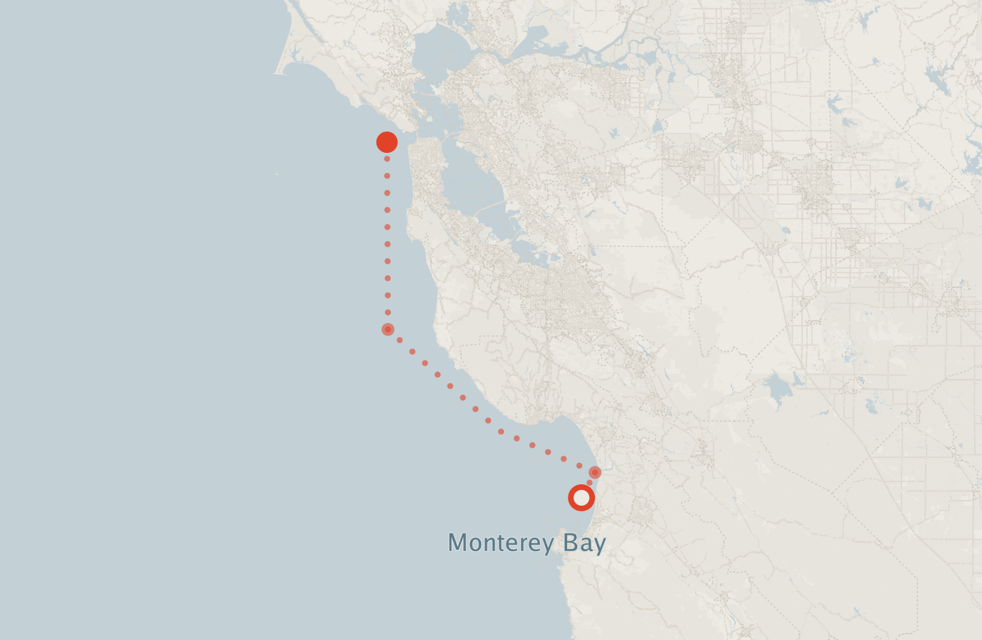 Activity map — real sighting points on an OpenStreetMap basemap