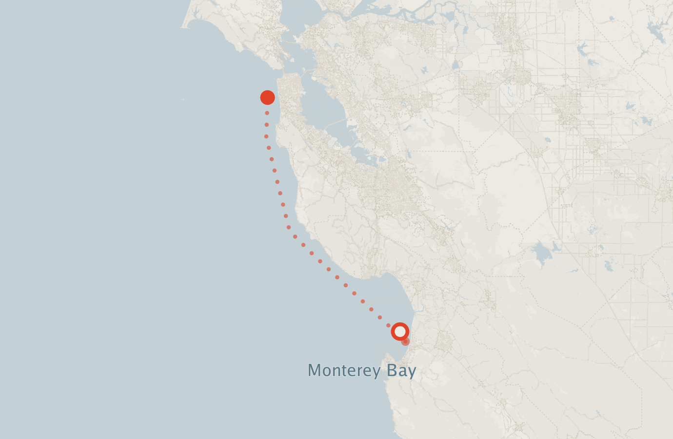 Activity map — real sighting points on an OpenStreetMap basemap