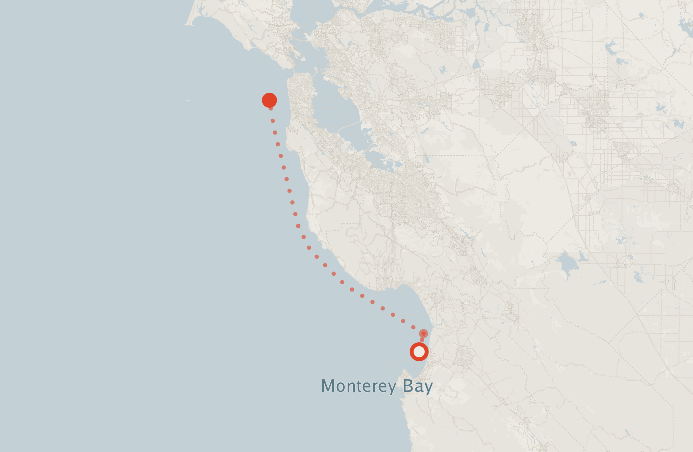 Activity map — real sighting points on an OpenStreetMap basemap