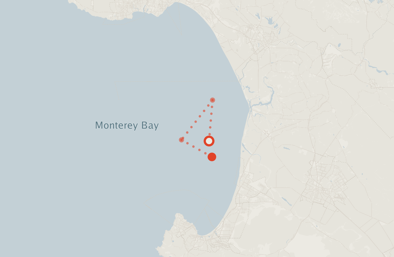 Activity map — real sighting points on an OpenStreetMap basemap