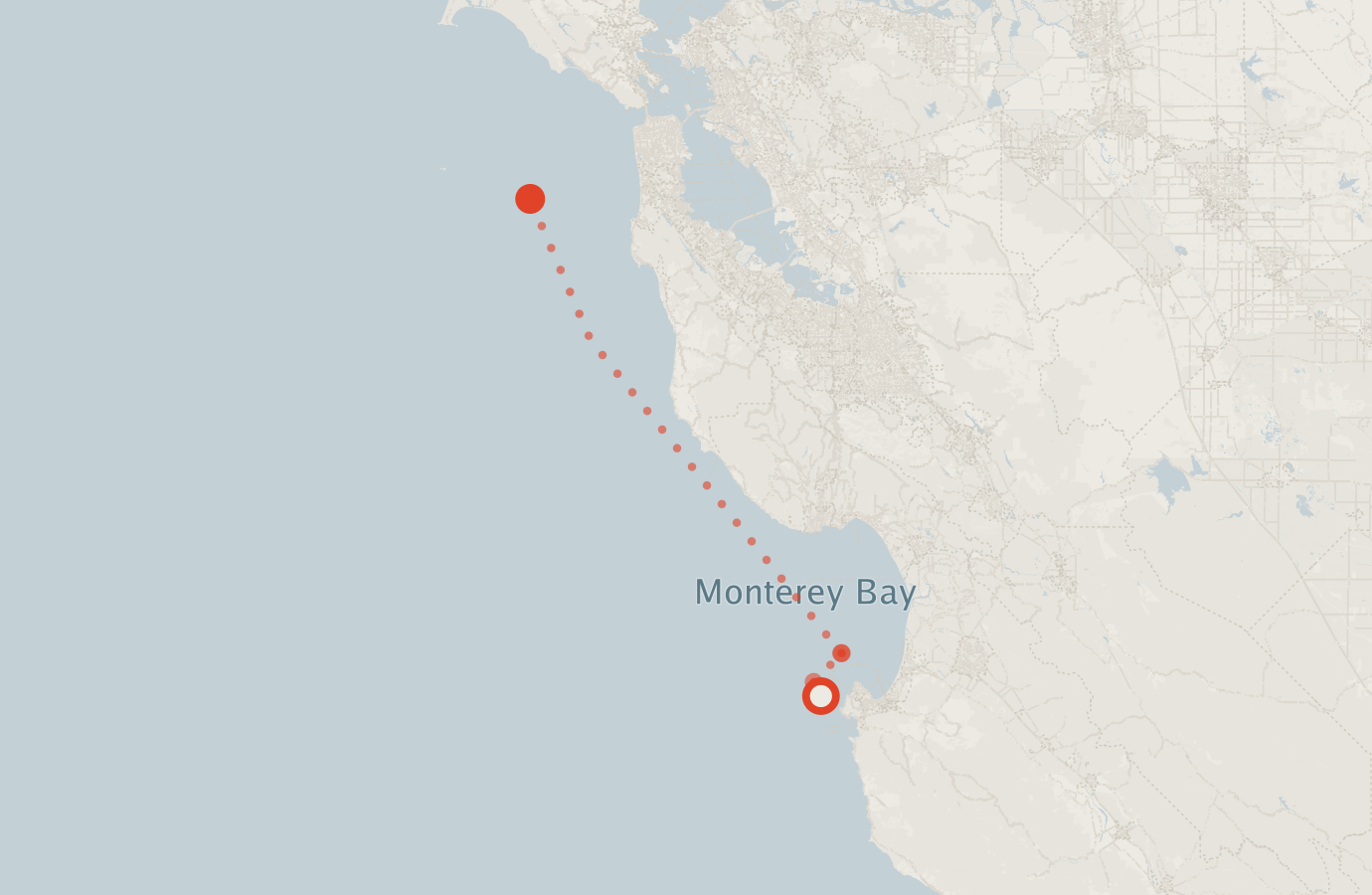 Activity map — real sighting points on an OpenStreetMap basemap
