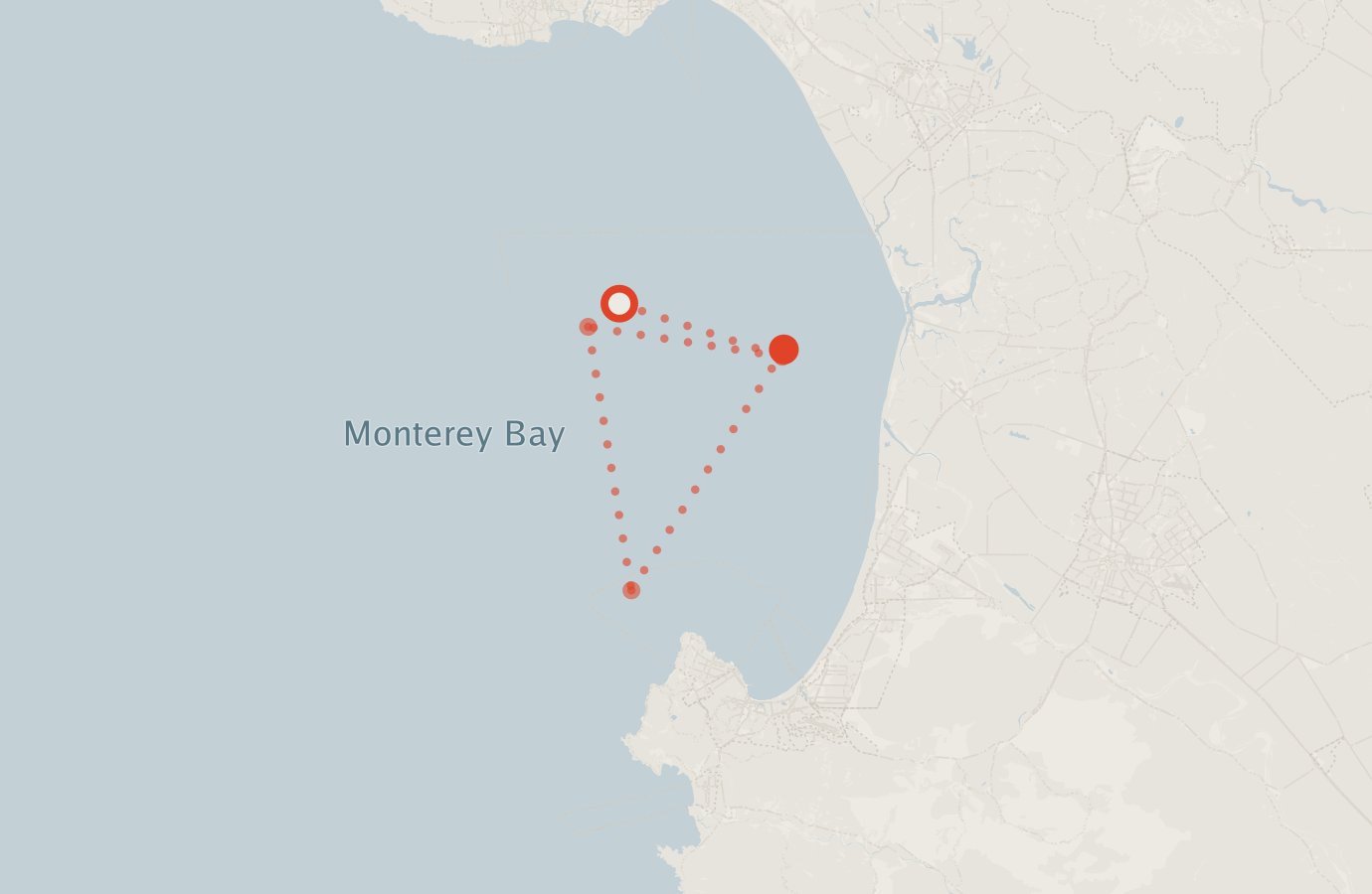 Activity map — real sighting points on an OpenStreetMap basemap