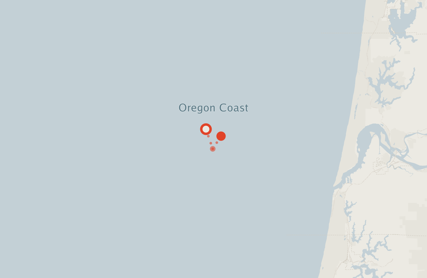 Activity map — real sighting points on an OpenStreetMap basemap