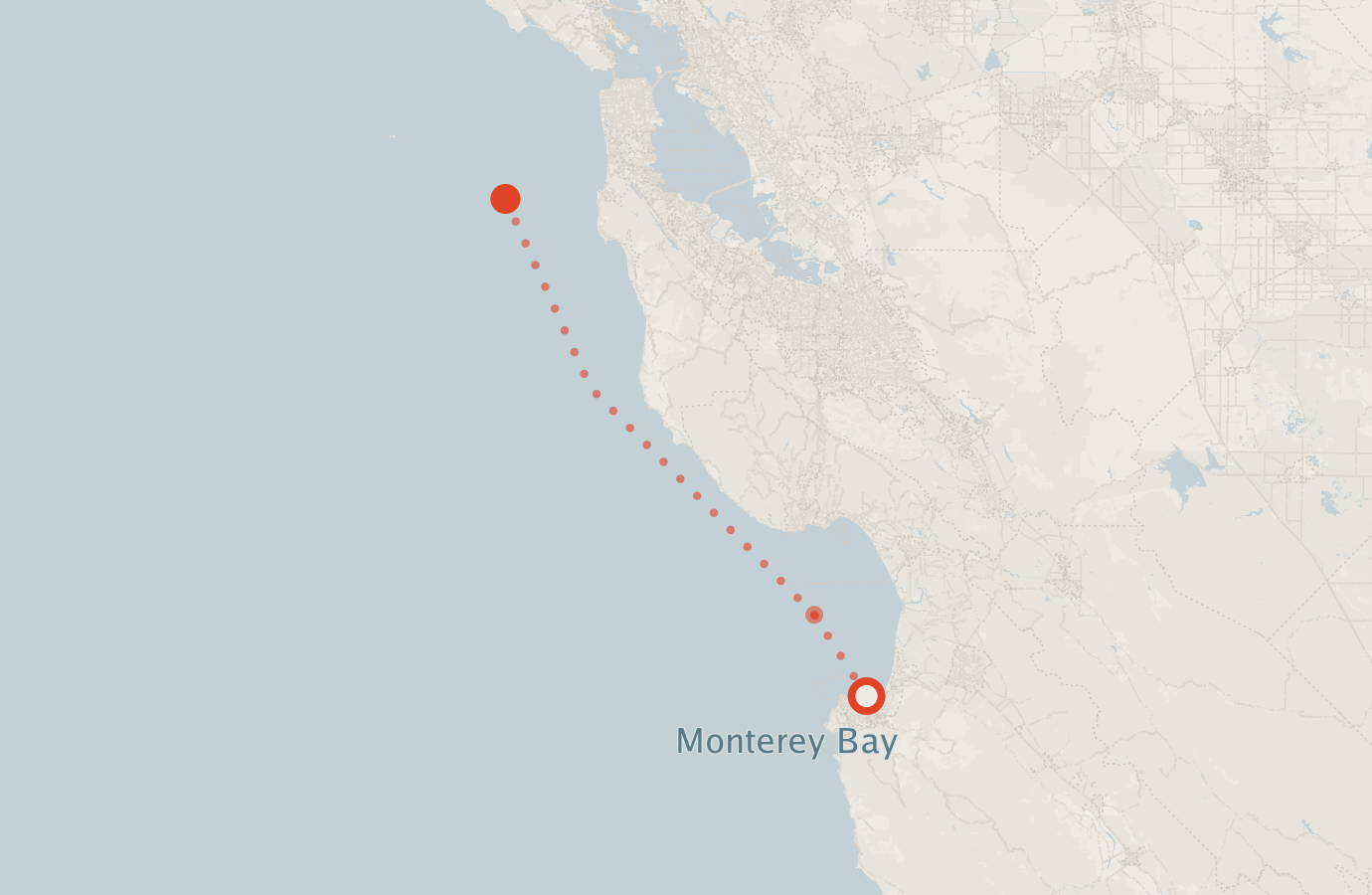 Activity map — real sighting points on an OpenStreetMap basemap