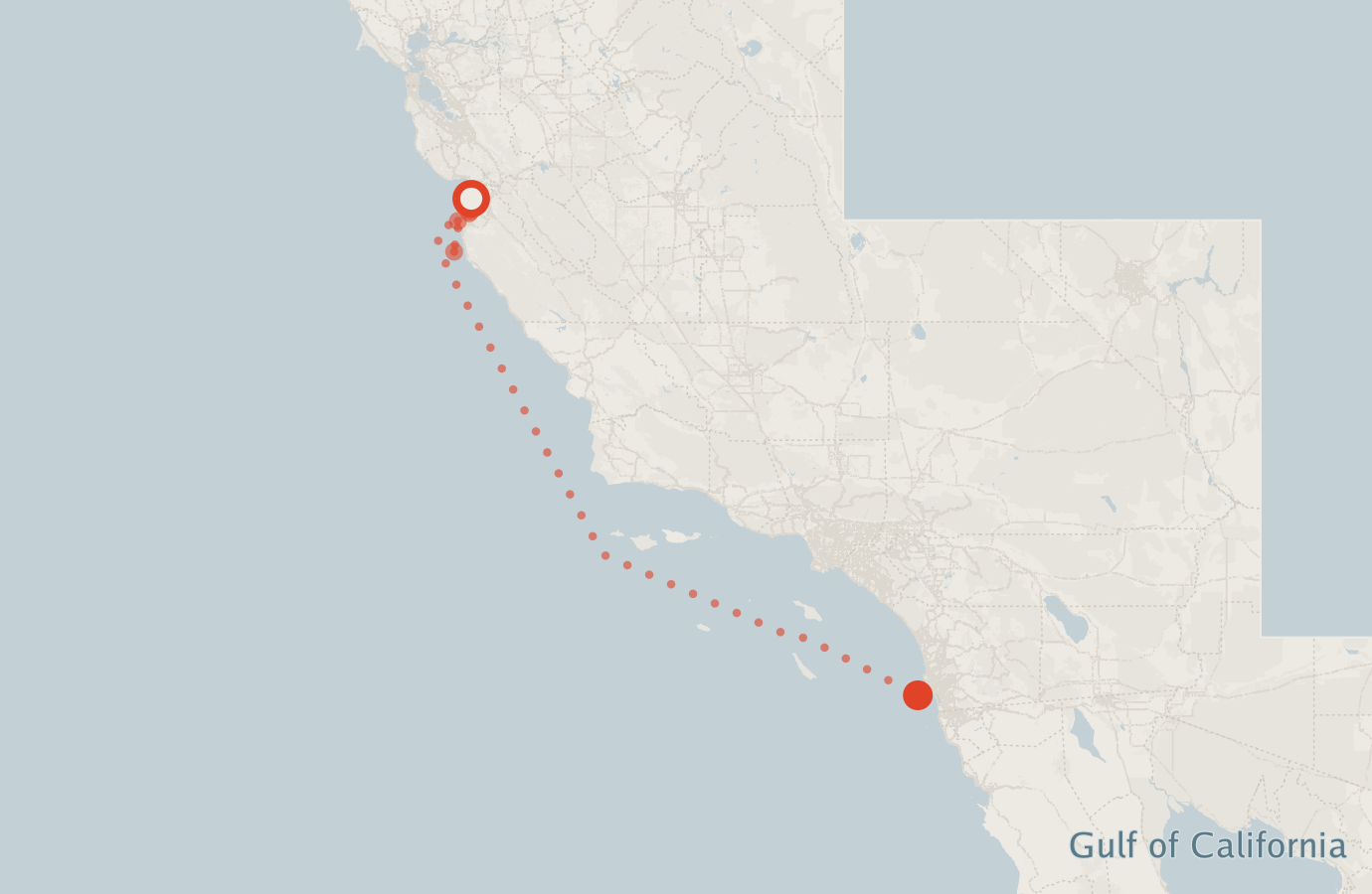 Activity map — real sighting points on an OpenStreetMap basemap