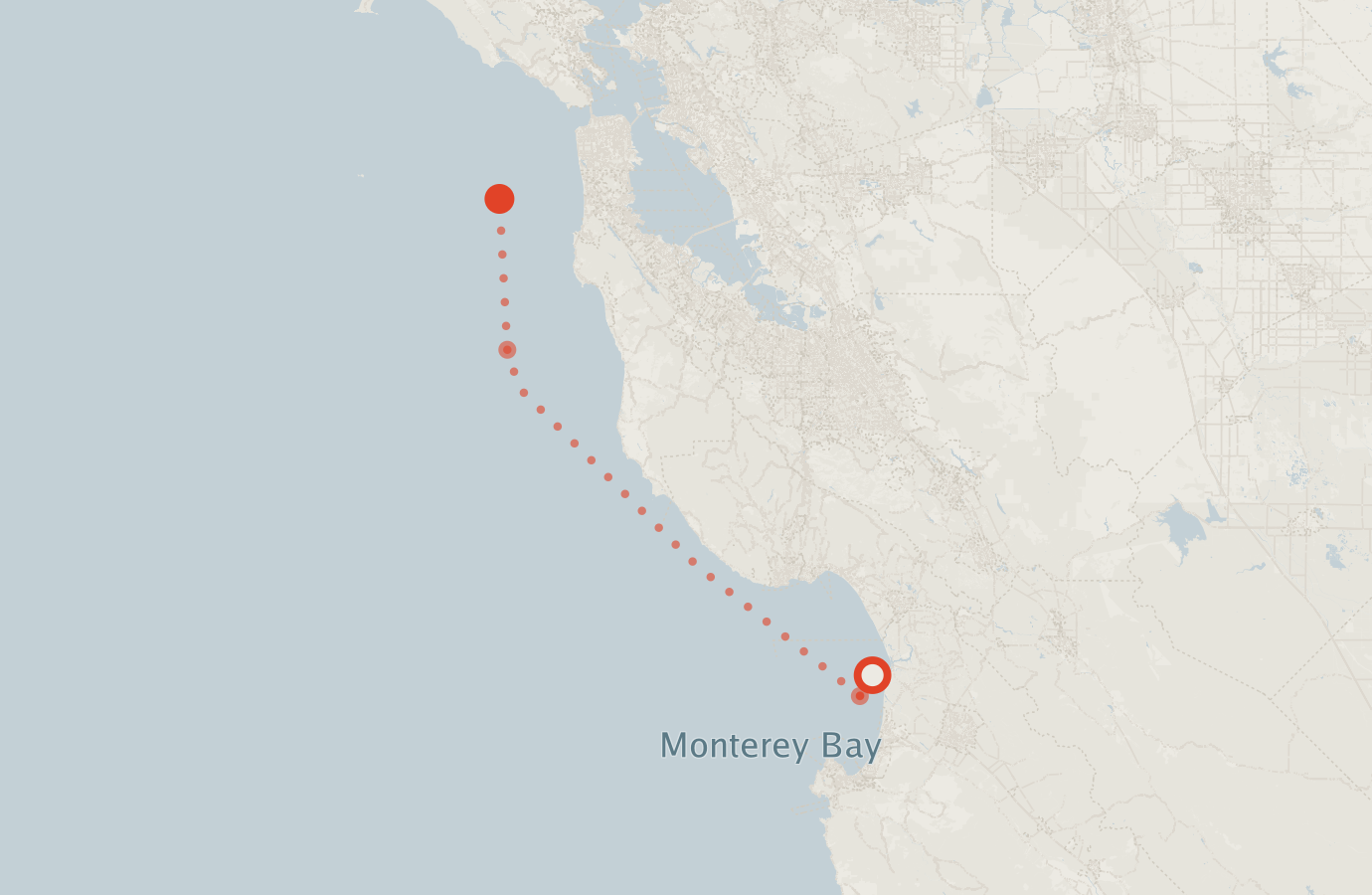 Activity map — real sighting points on an OpenStreetMap basemap