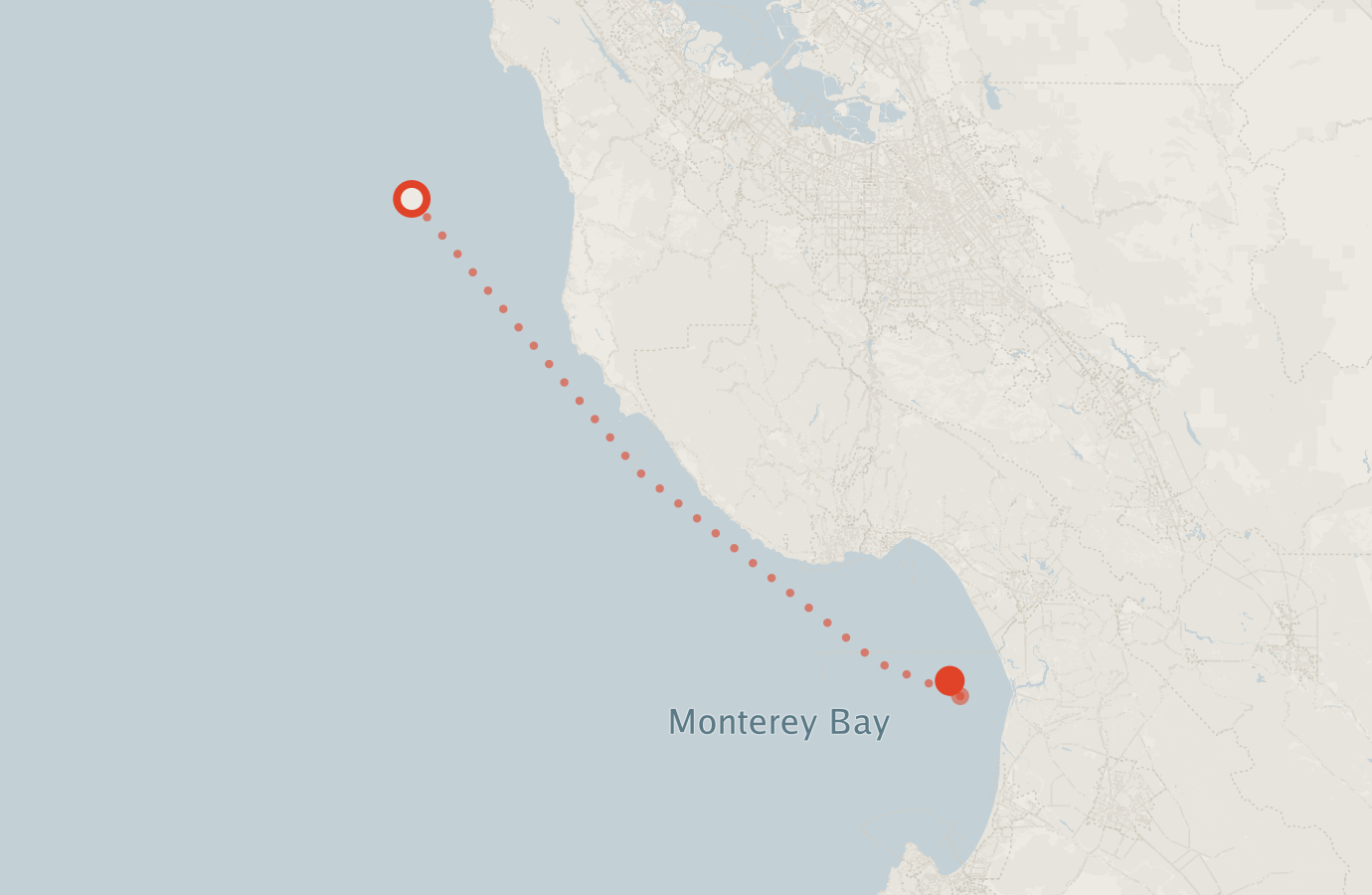 Activity map — real sighting points on an OpenStreetMap basemap