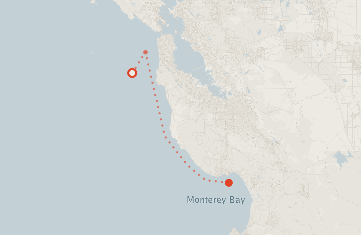 Activity map — real sighting points on an OpenStreetMap basemap