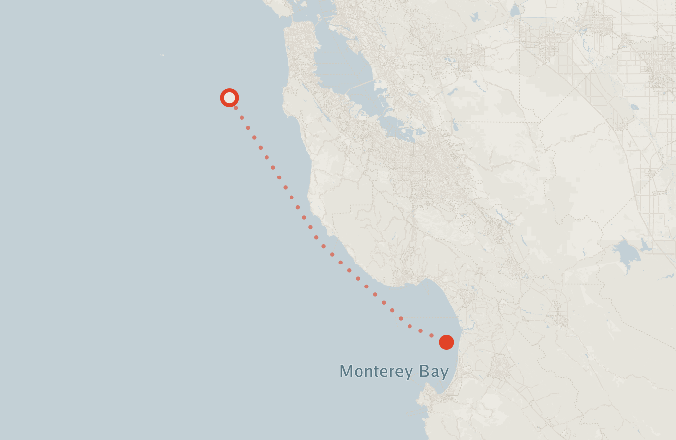 Activity map — real sighting points on an OpenStreetMap basemap