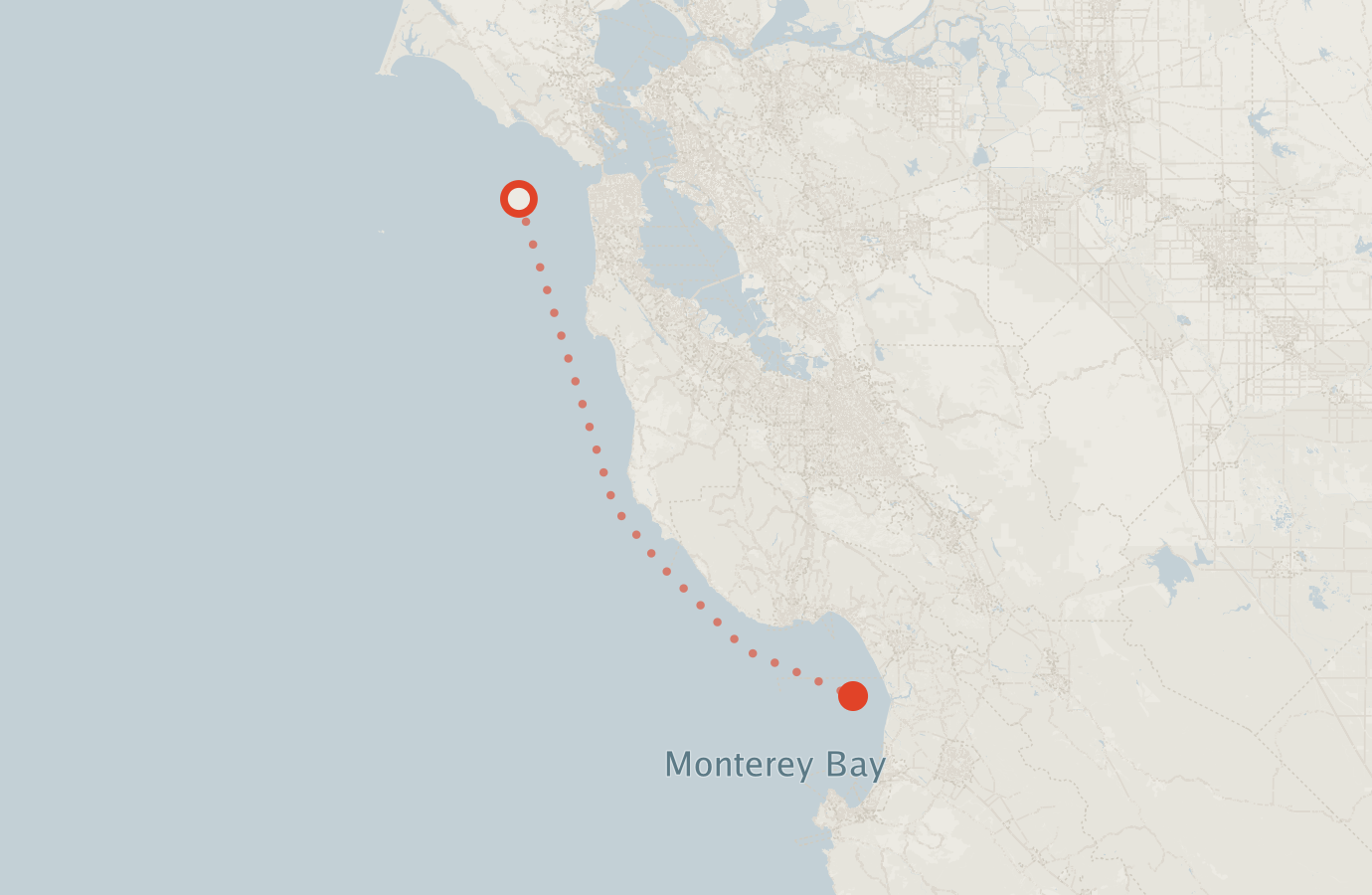 Activity map — real sighting points on an OpenStreetMap basemap