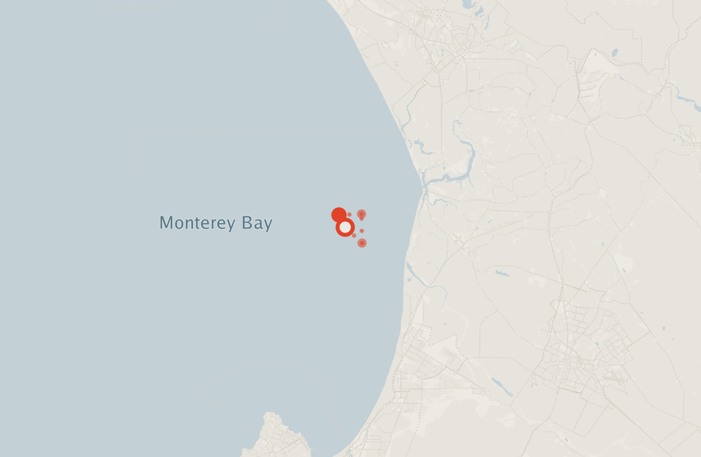 Activity map — real sighting points on an OpenStreetMap basemap