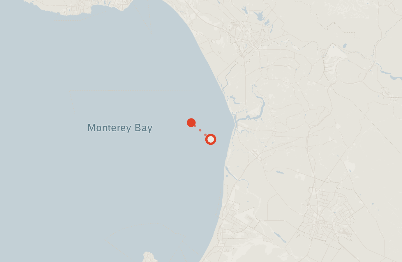 Activity map — real sighting points on an OpenStreetMap basemap