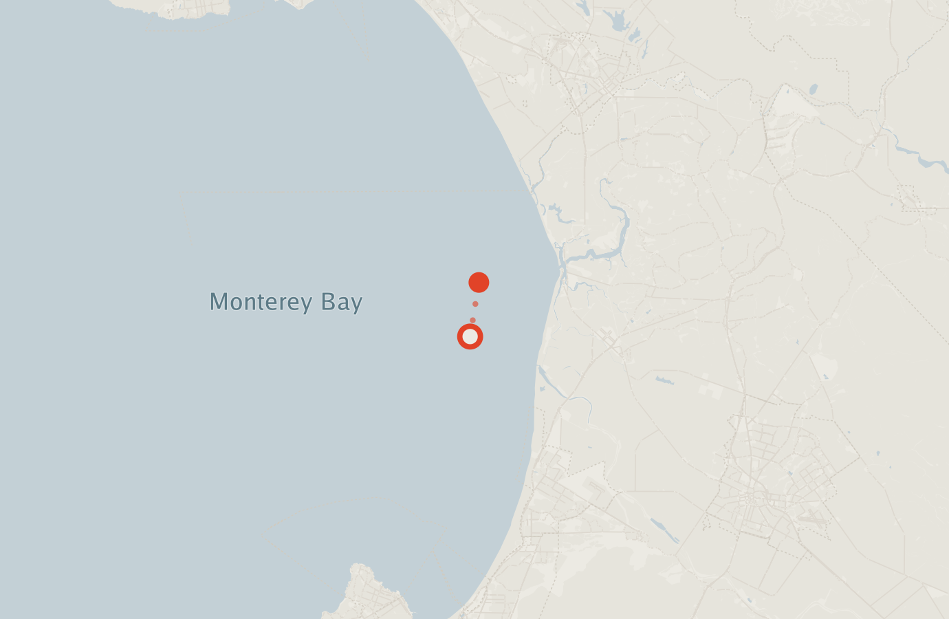Activity map — real sighting points on an OpenStreetMap basemap