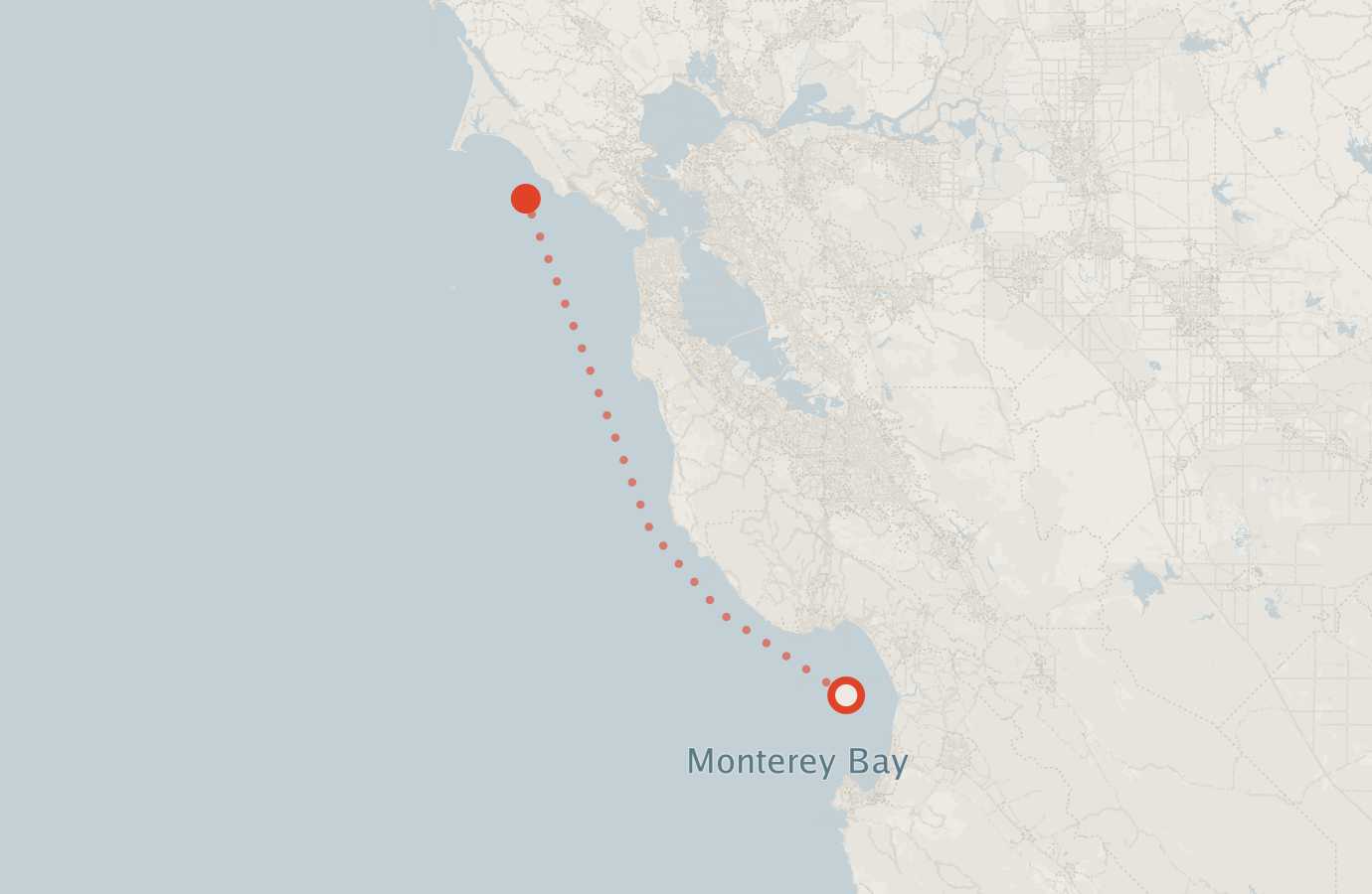 Activity map — real sighting points on an OpenStreetMap basemap