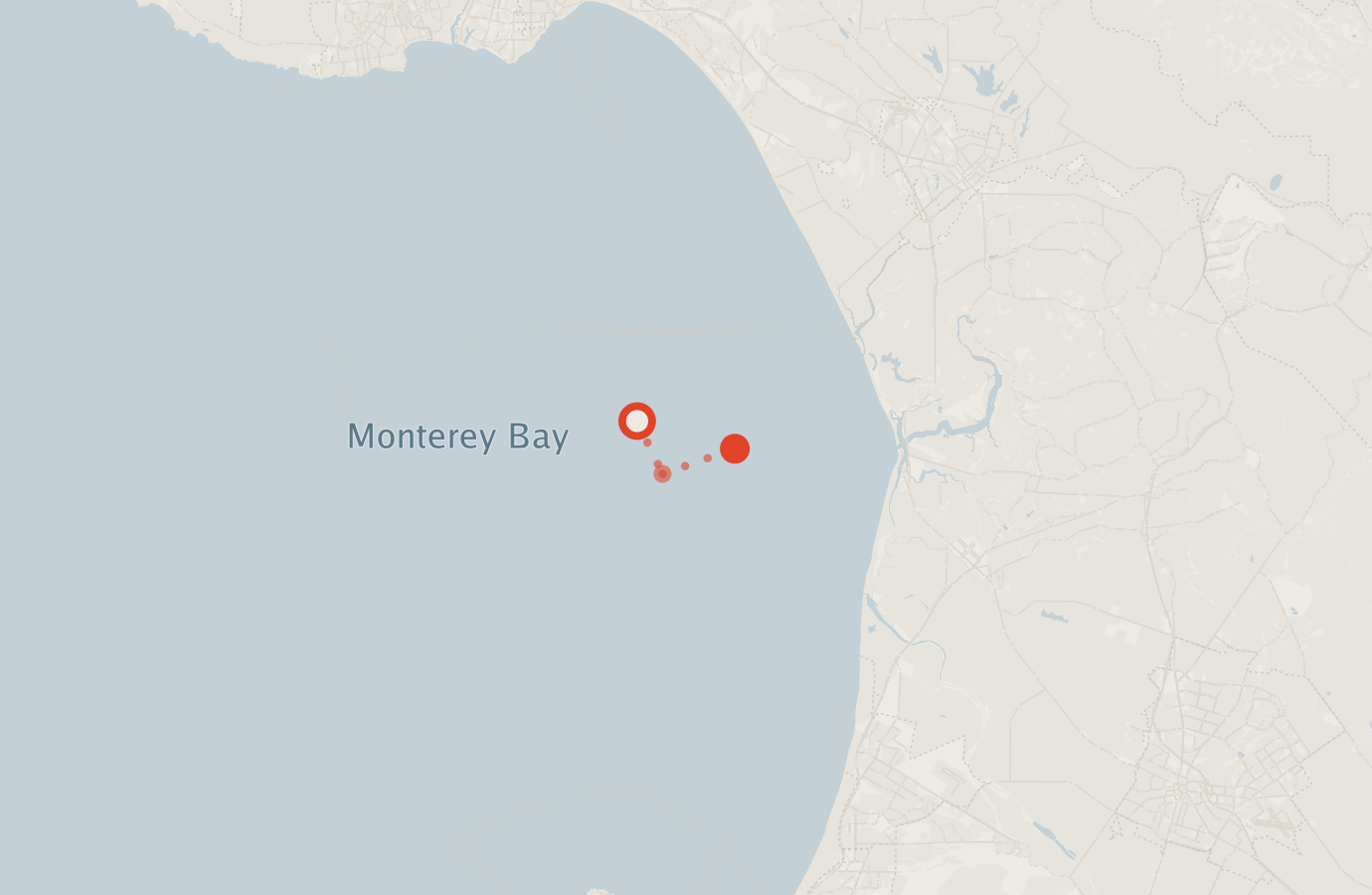 Activity map — real sighting points on an OpenStreetMap basemap