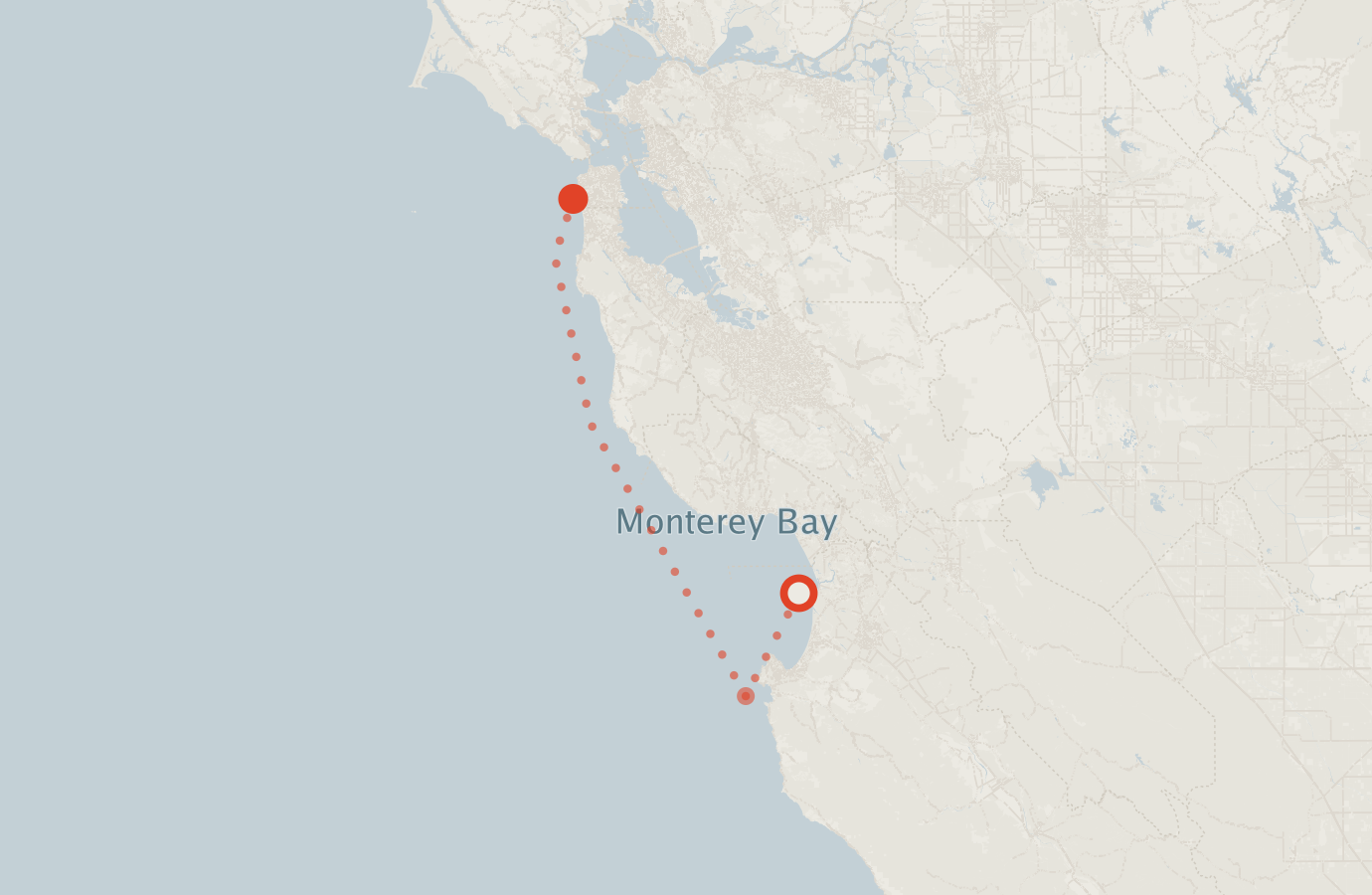Activity map — real sighting points on an OpenStreetMap basemap