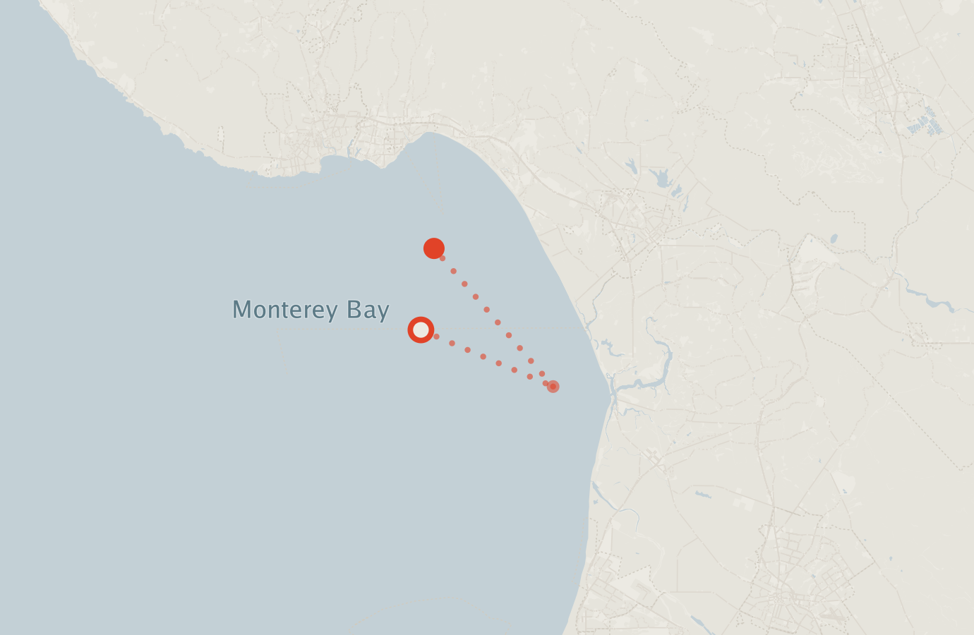 Activity map — real sighting points on an OpenStreetMap basemap