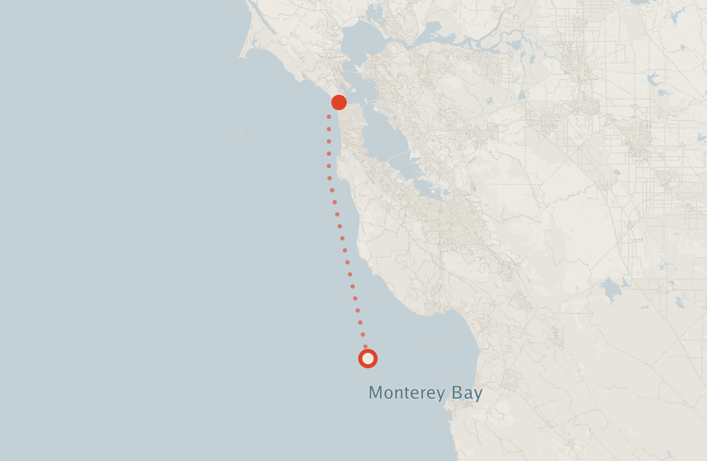 Activity map — real sighting points on an OpenStreetMap basemap