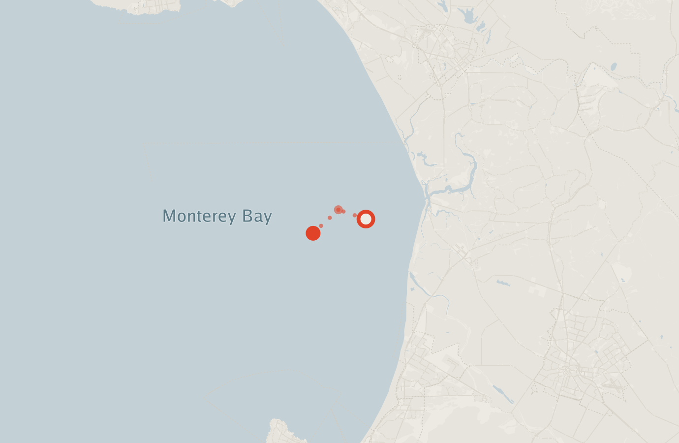 Activity map — real sighting points on an OpenStreetMap basemap