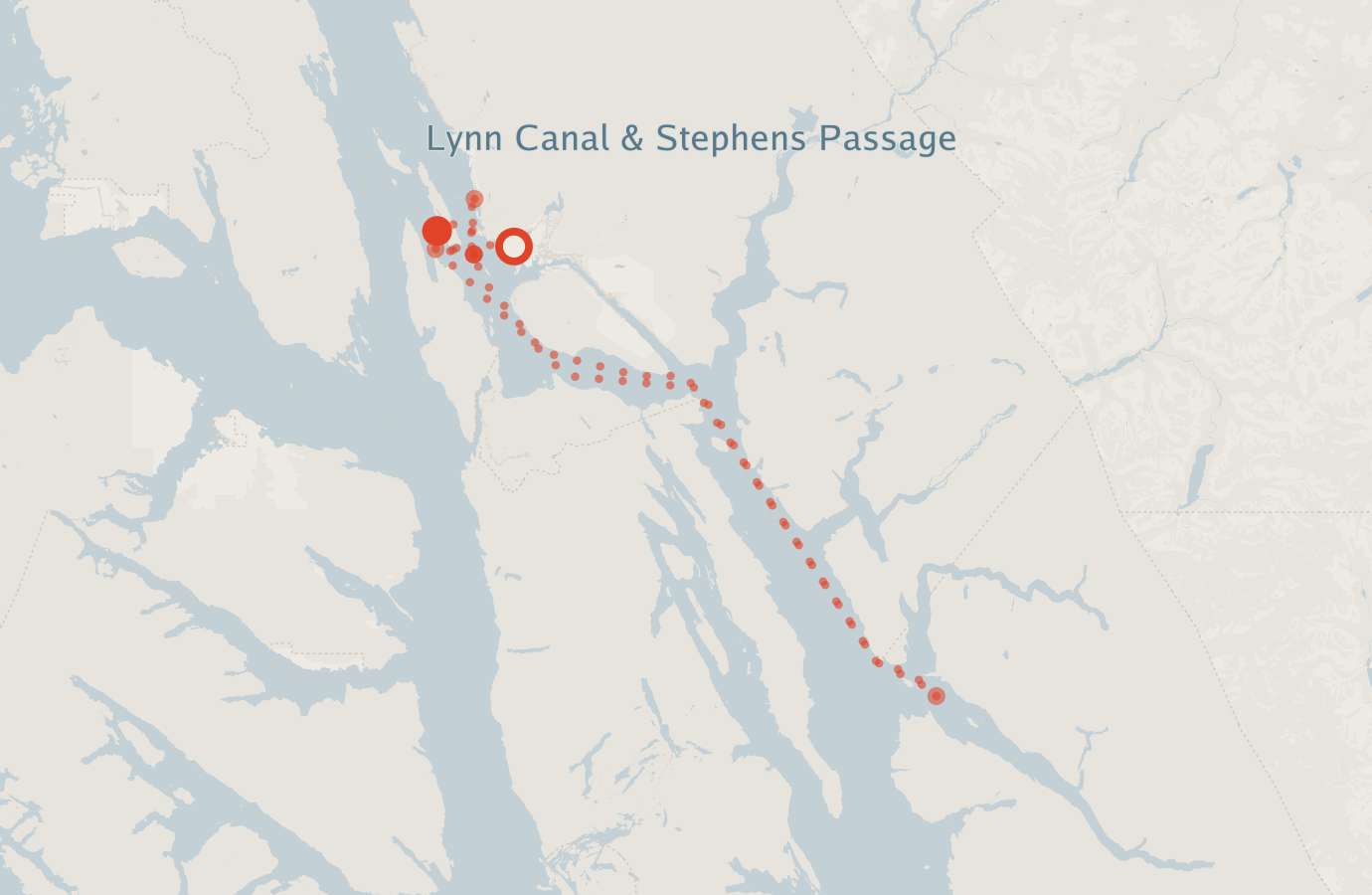 Activity map — real sighting points on an OpenStreetMap basemap