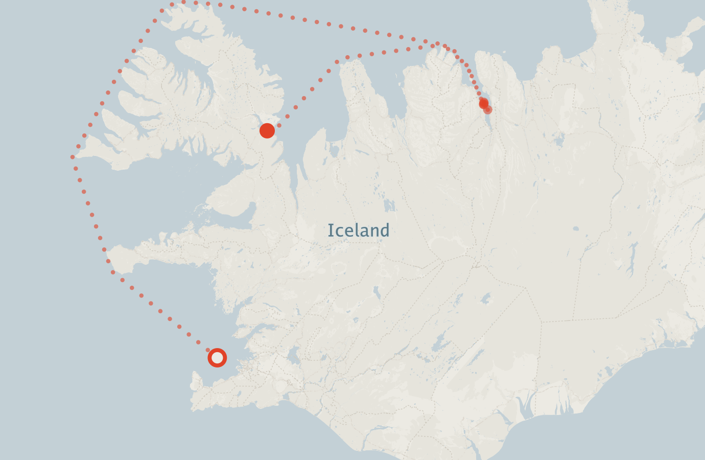 Activity map — real sighting points on an OpenStreetMap basemap