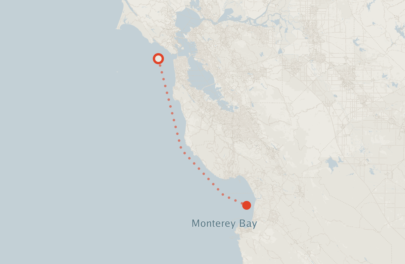 Activity map — real sighting points on an OpenStreetMap basemap