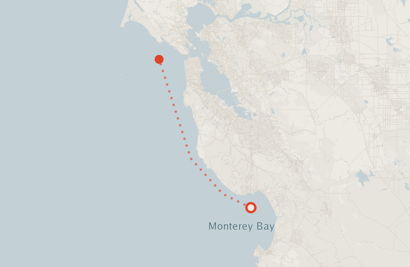 Activity map — real sighting points on an OpenStreetMap basemap