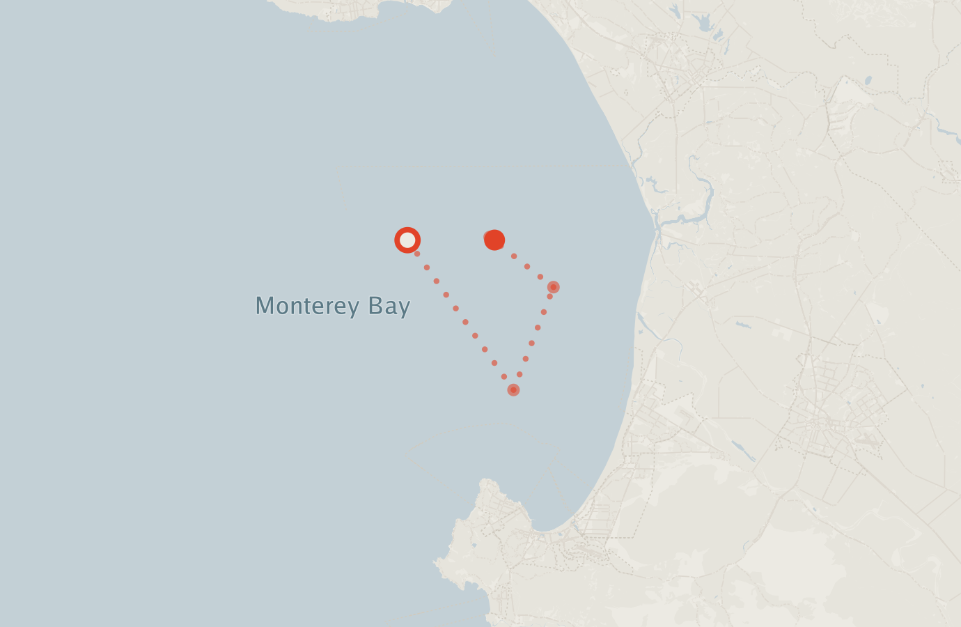 Activity map — real sighting points on an OpenStreetMap basemap