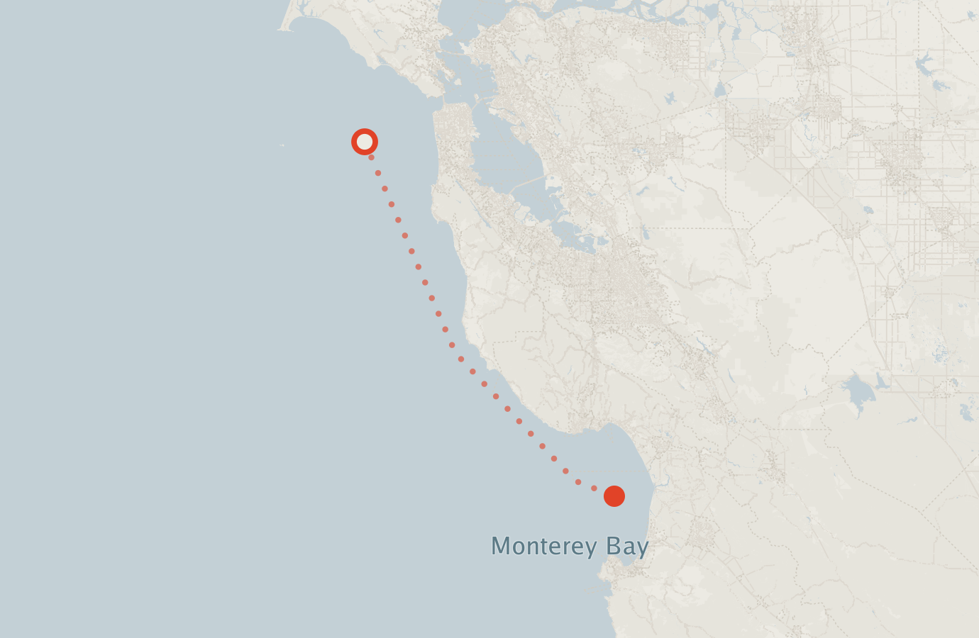 Activity map — real sighting points on an OpenStreetMap basemap