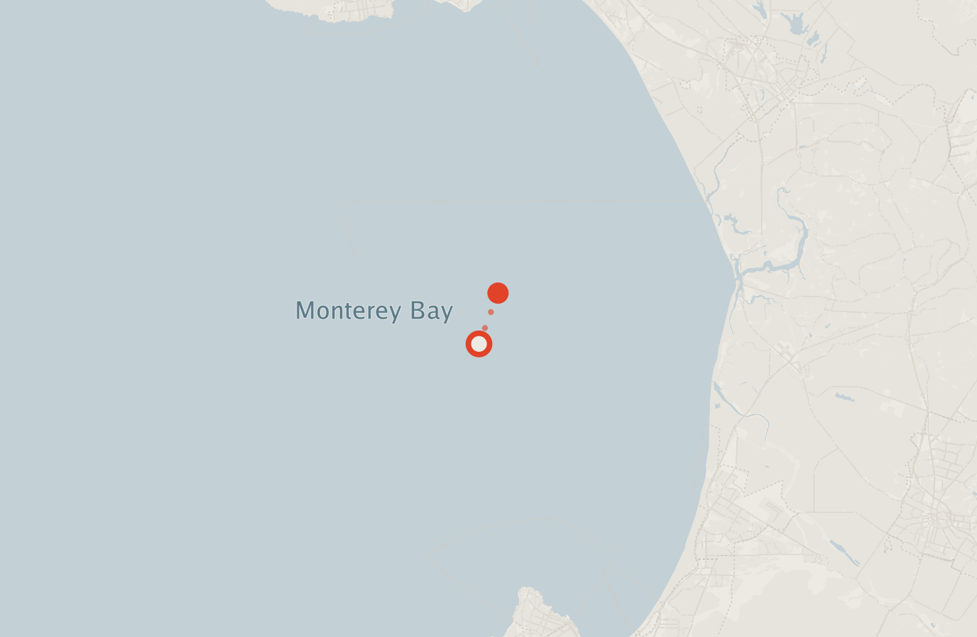 Activity map — real sighting points on an OpenStreetMap basemap