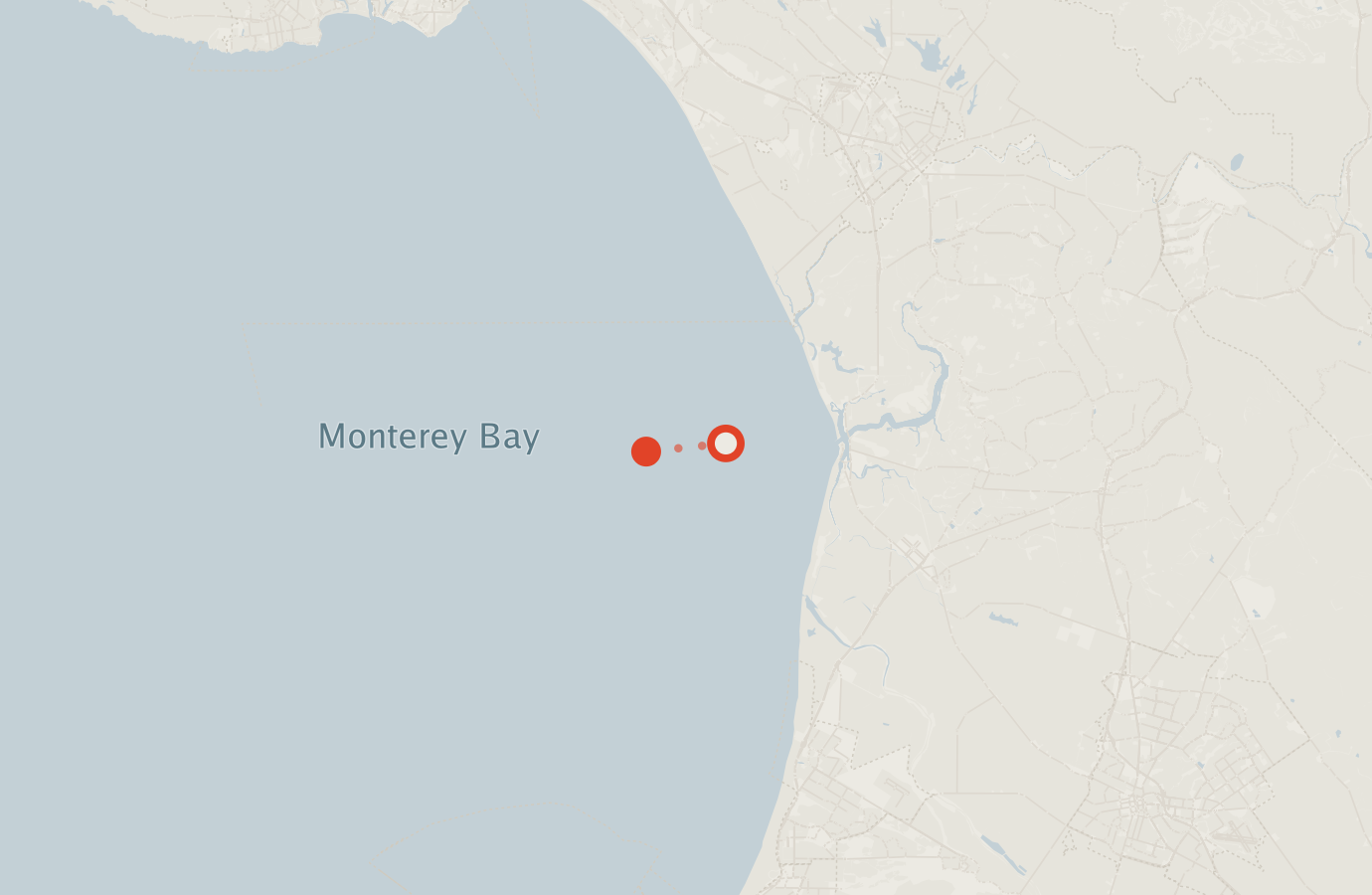 Activity map — real sighting points on an OpenStreetMap basemap