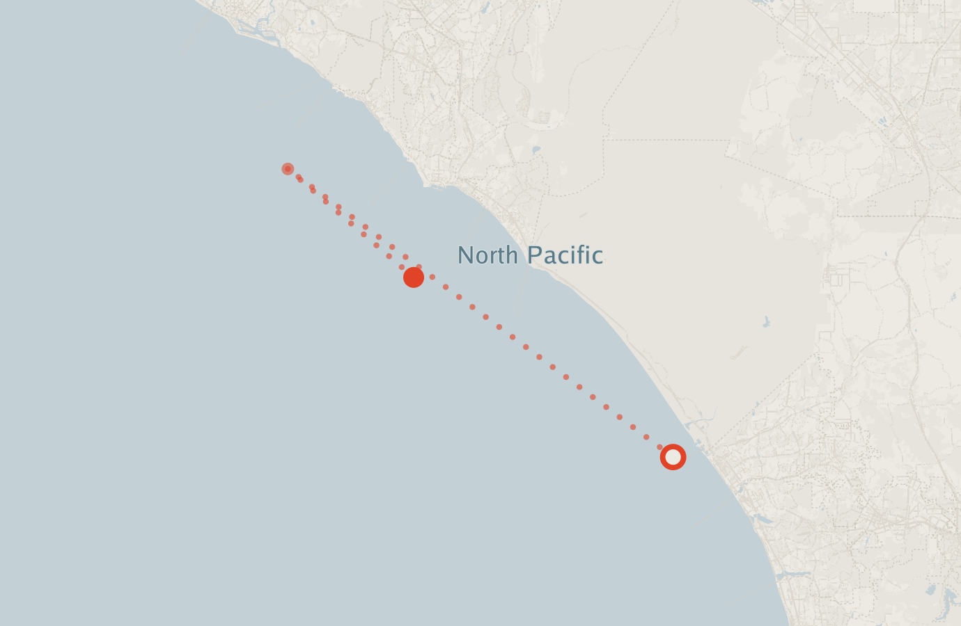 Activity map — real sighting points on an OpenStreetMap basemap