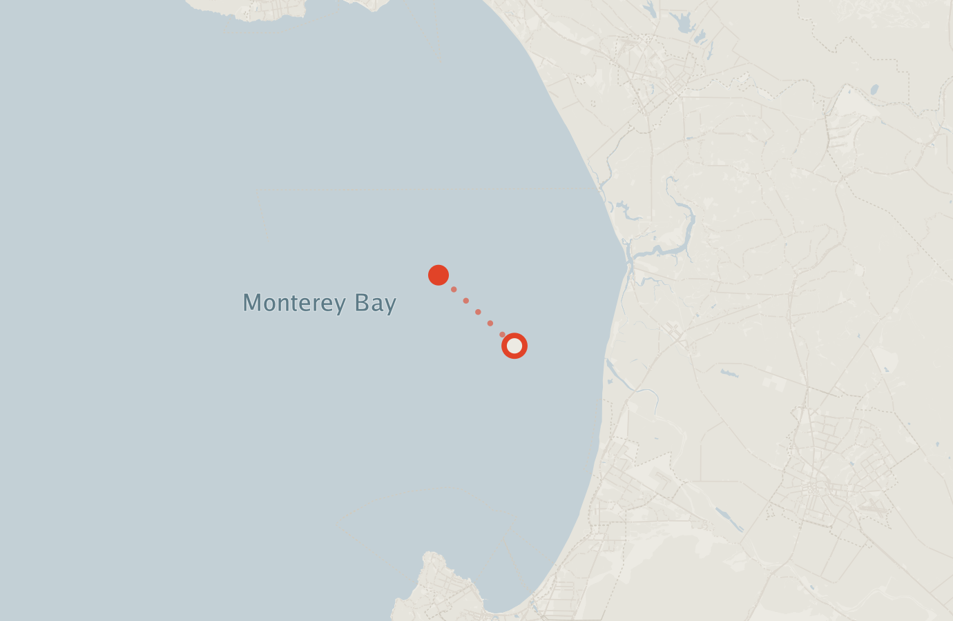 Activity map — real sighting points on an OpenStreetMap basemap