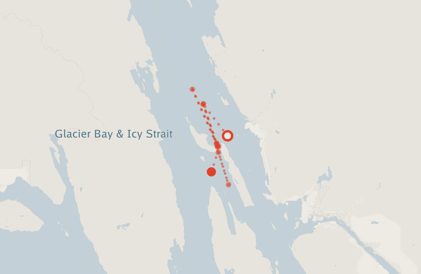 Activity map — real sighting points on an OpenStreetMap basemap