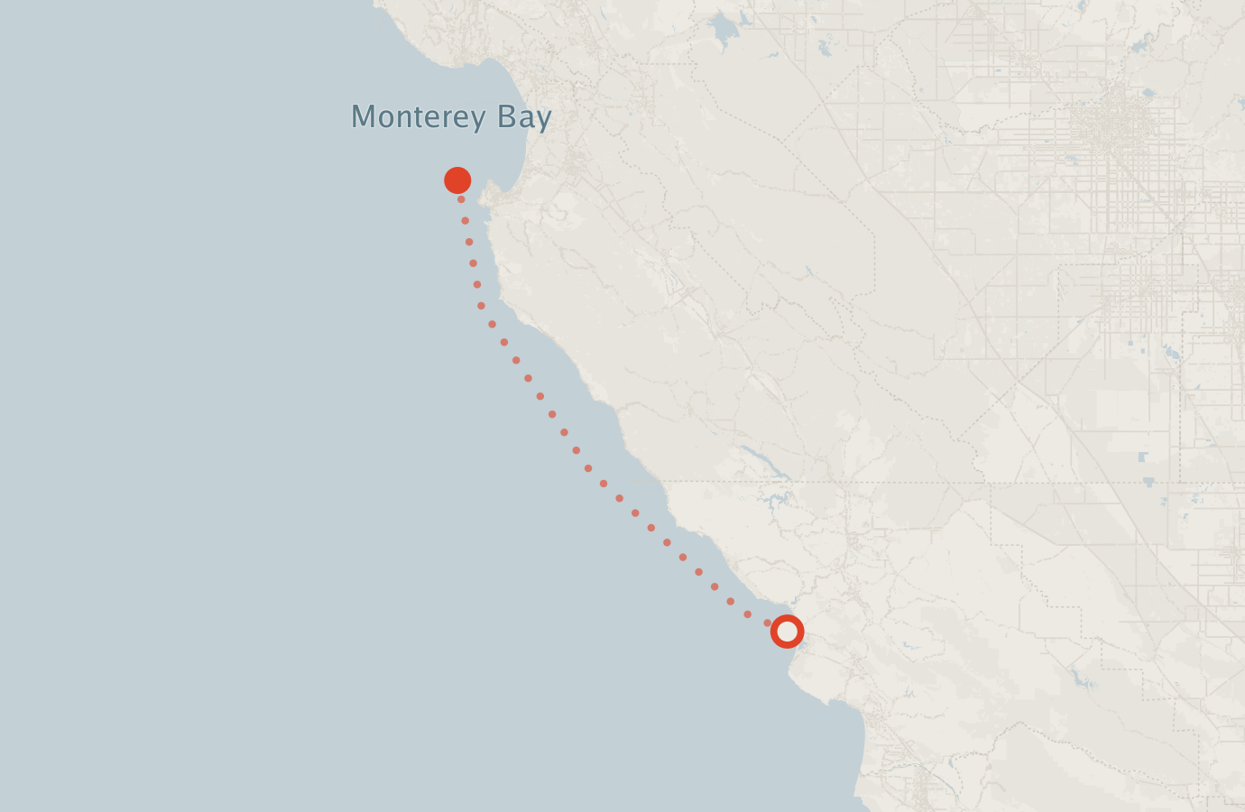 Activity map — real sighting points on an OpenStreetMap basemap