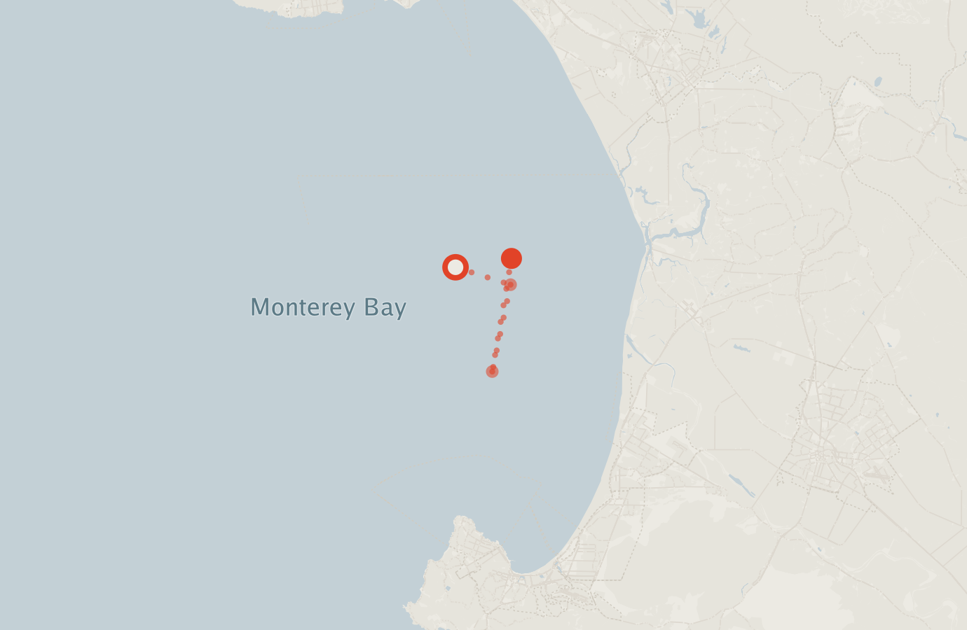 Activity map — real sighting points on an OpenStreetMap basemap