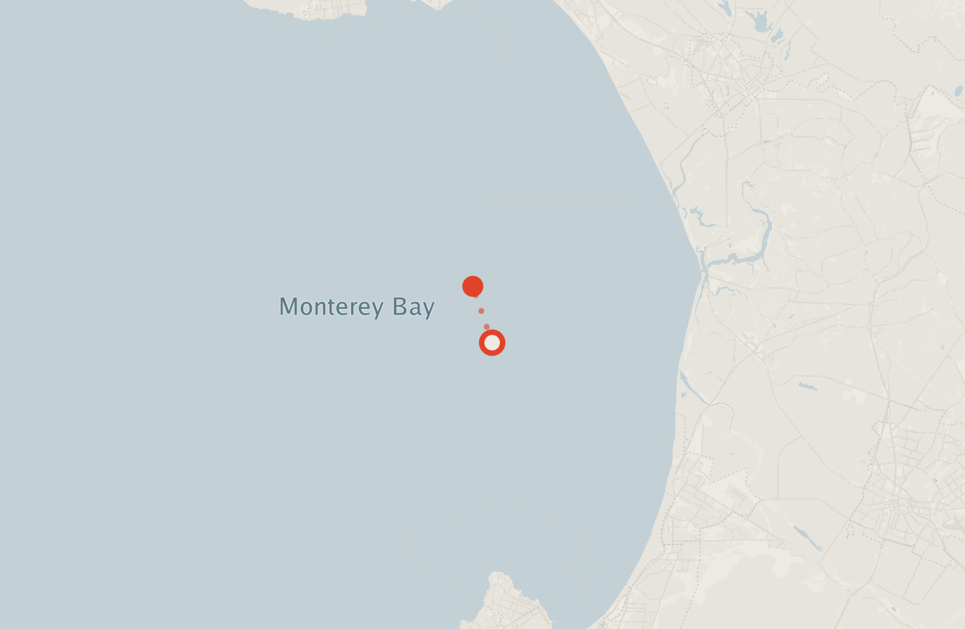 Activity map — real sighting points on an OpenStreetMap basemap