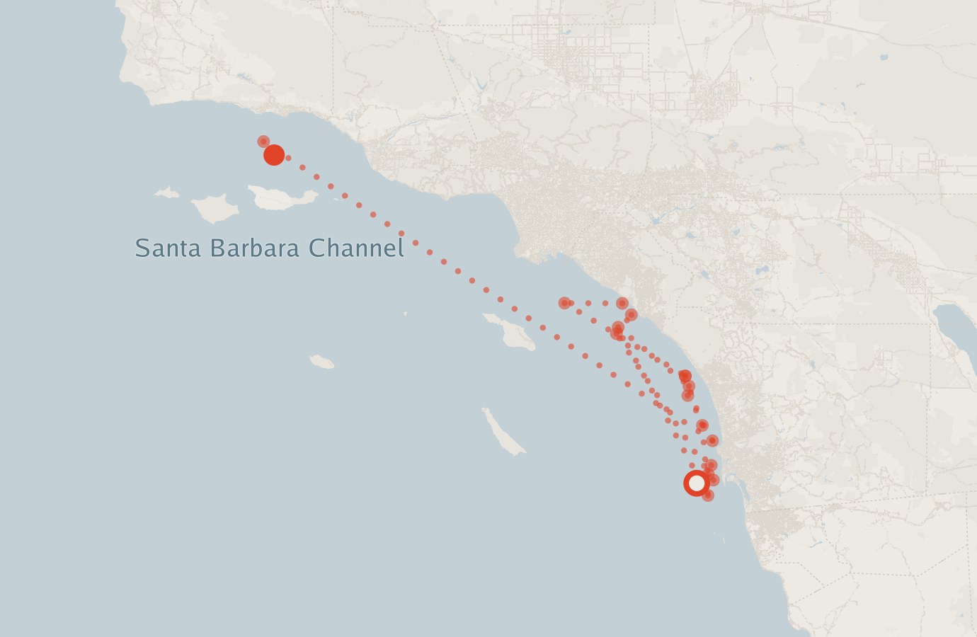 Activity map — real sighting points on an OpenStreetMap basemap