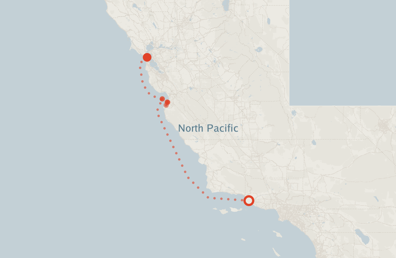 Activity map — real sighting points on an OpenStreetMap basemap