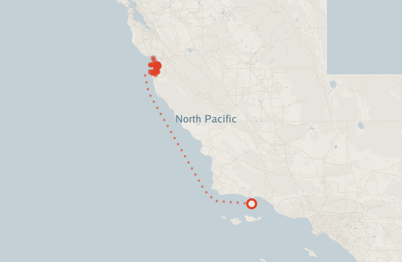 Activity map — real sighting points on an OpenStreetMap basemap